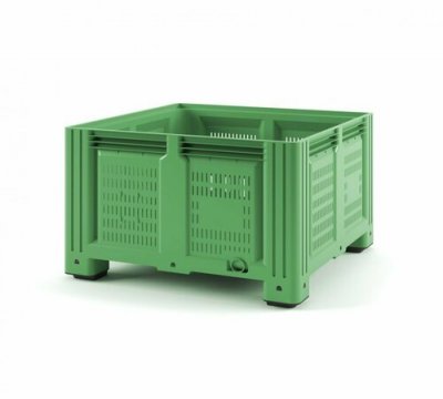 Пластиковый контейнер IBOX 1130x1130x760 перфорированный/сплошной, на ножках Арт.: 11.604В.71.С10